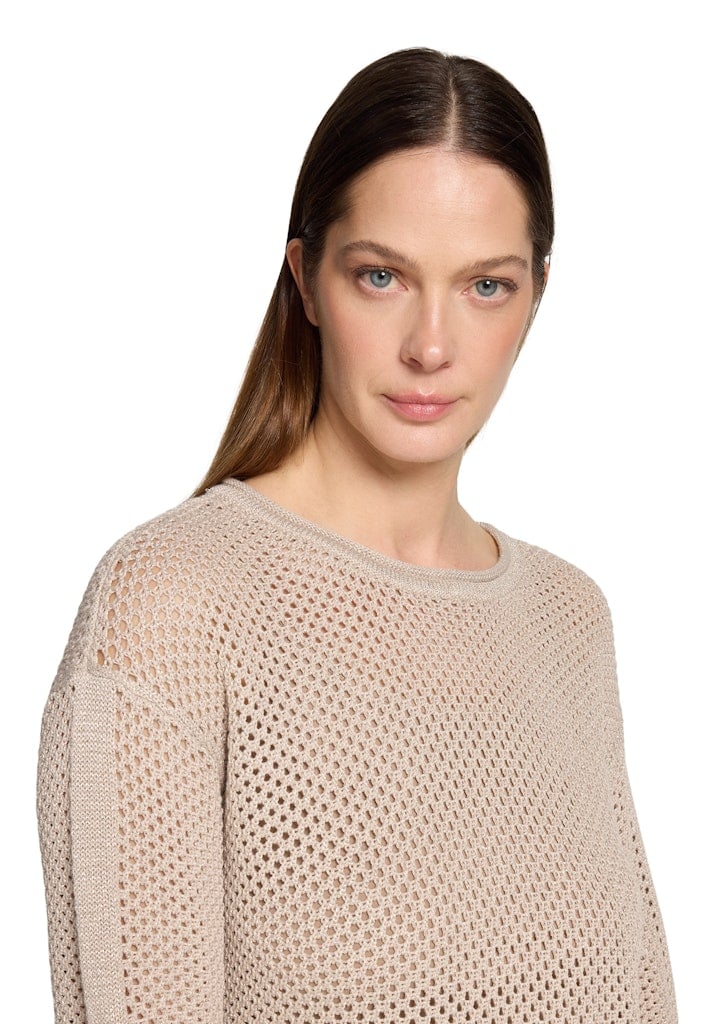 Lochstrick-Pullover