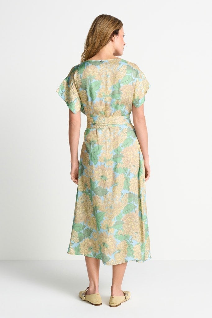Printed midi dress with belt