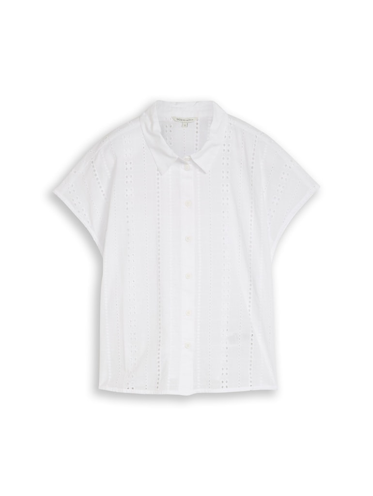 Bluse mit Lochstickerei