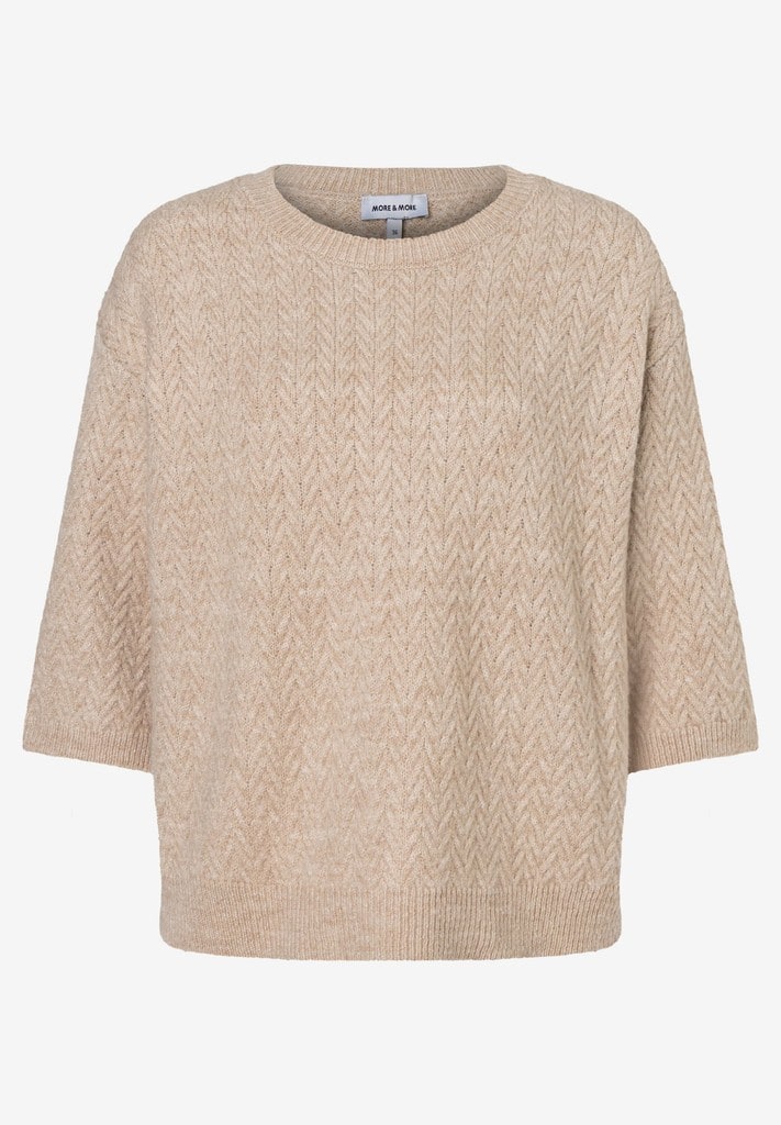 Kurzarm-Pullover mit Zopfstruktur