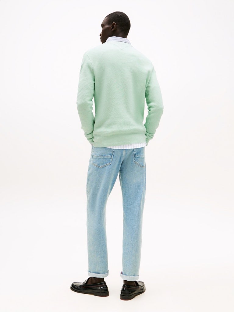 Flag Embroidery Textured Crew Neck Jumper