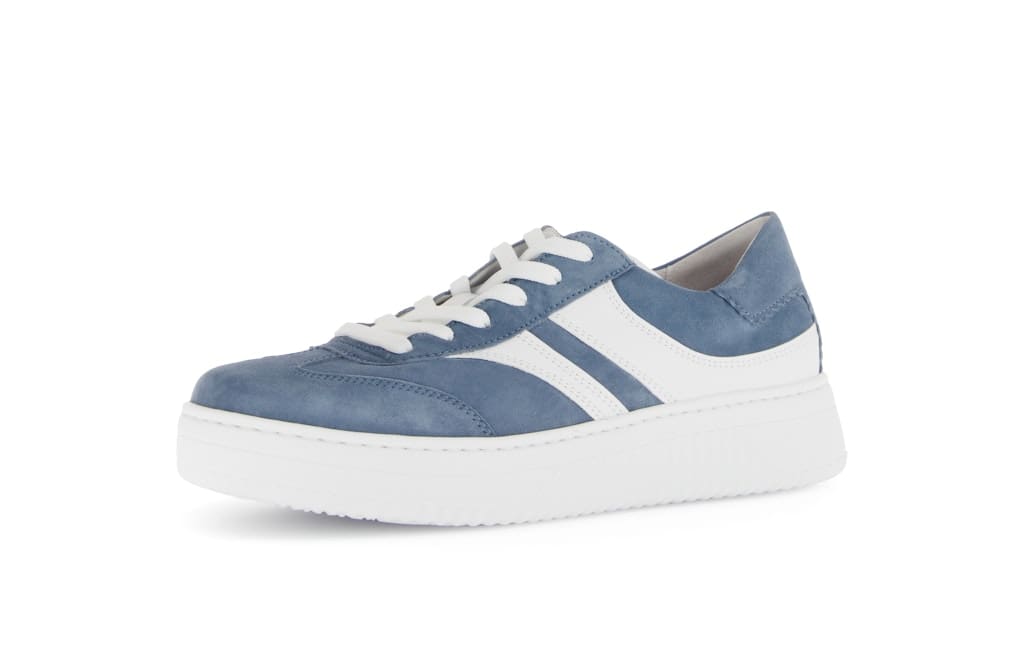 Sneaker low Materialmix Leder blau