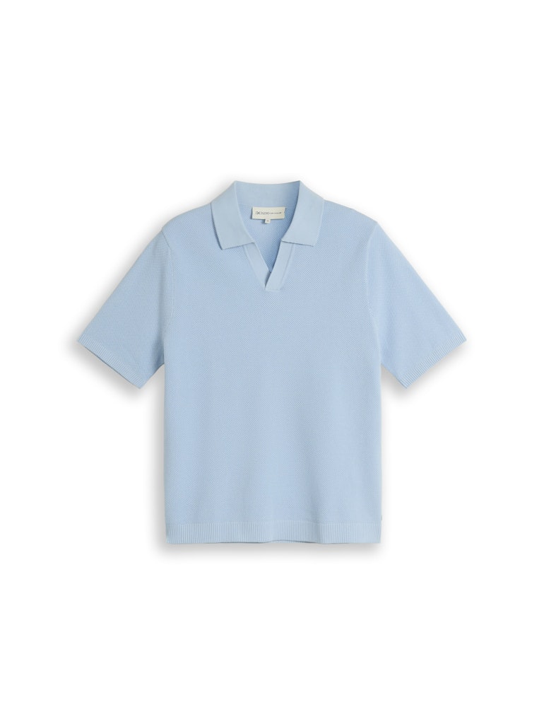 Piqué Strick-Poloshirt aus Baumwolle
