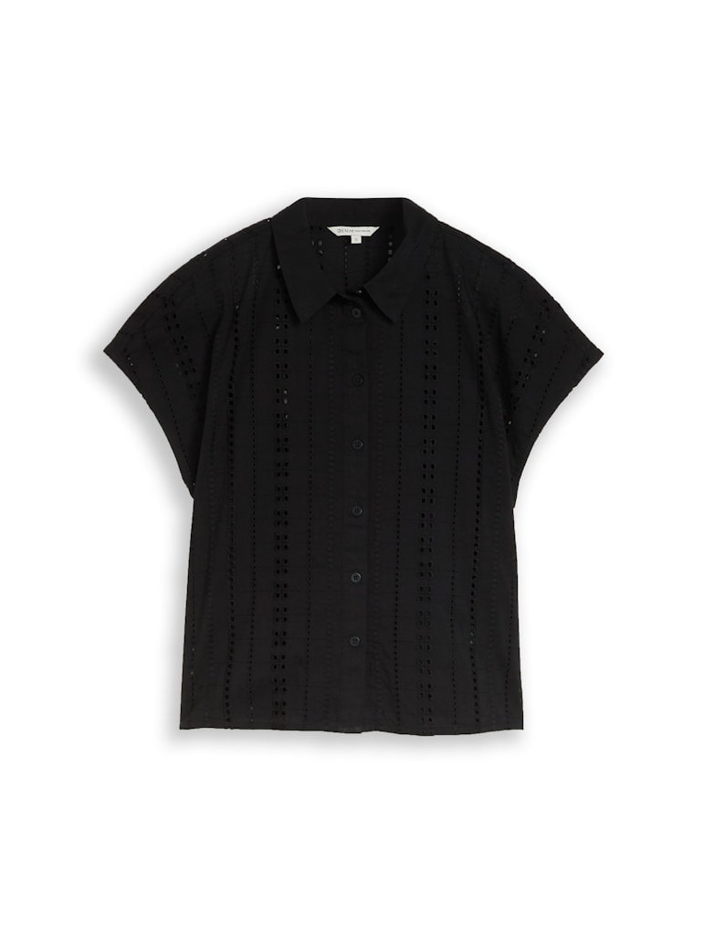 Bluse mit Lochstickerei
