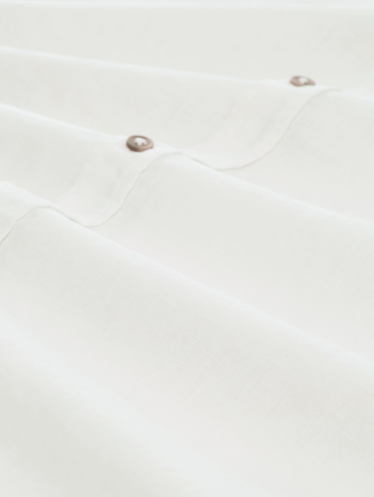 Regular Fit Kurzarmhemd mit Leinenanteil