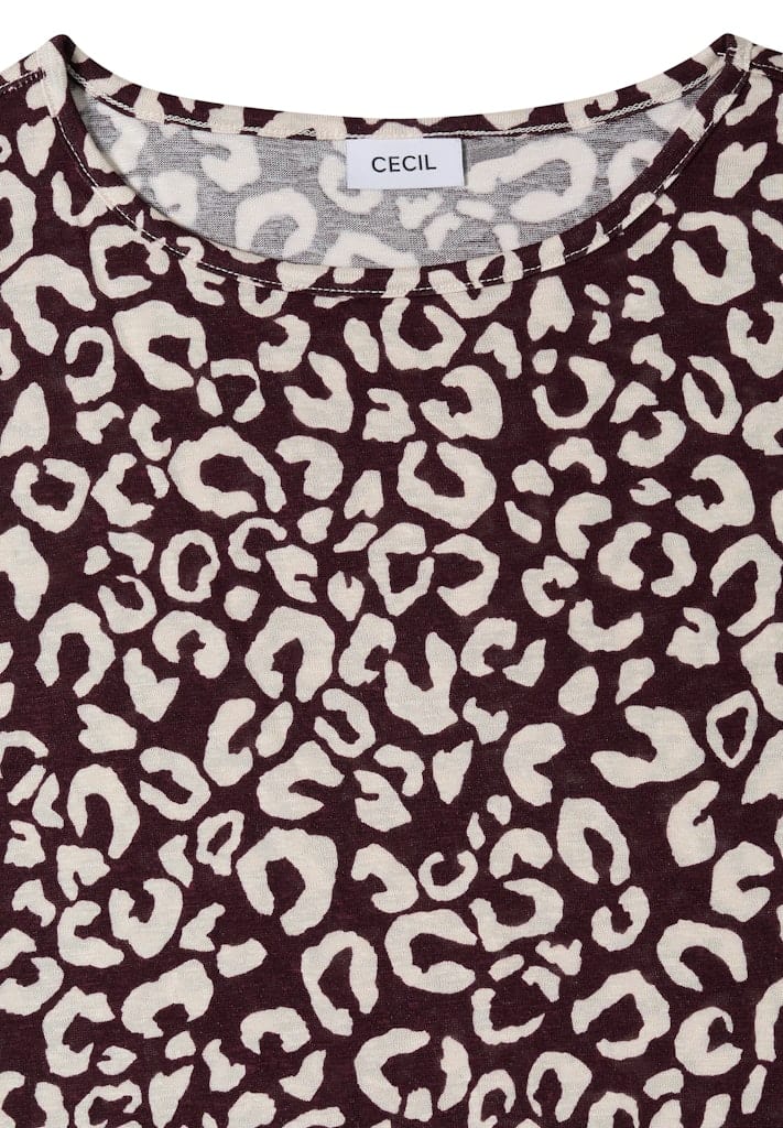 Shirt im Leinen-Look mit Leo-Print