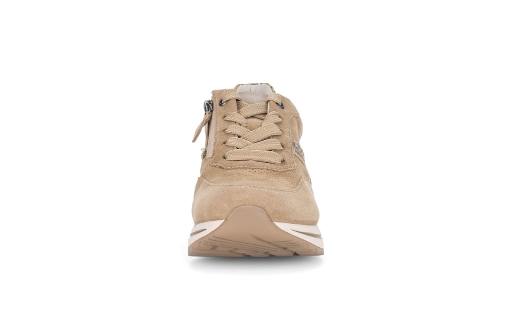 Sneaker low Materialmix Leder beige