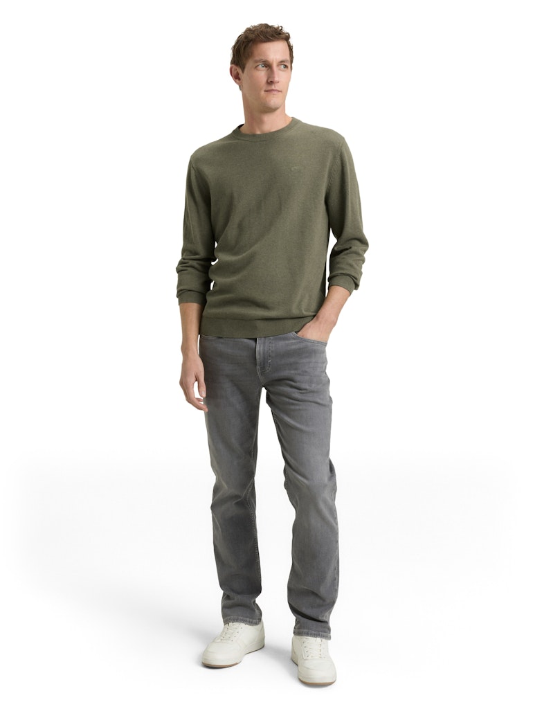 Basic Strickpullover aus Baumwolle
