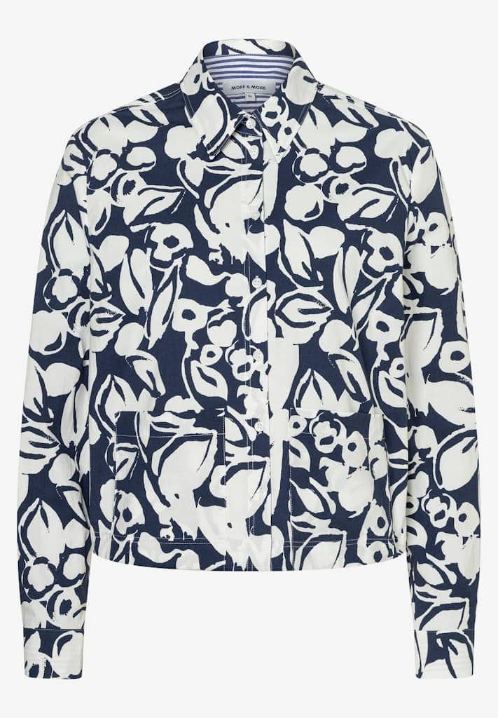 Kurze Baumwoll-Bluse mit Print