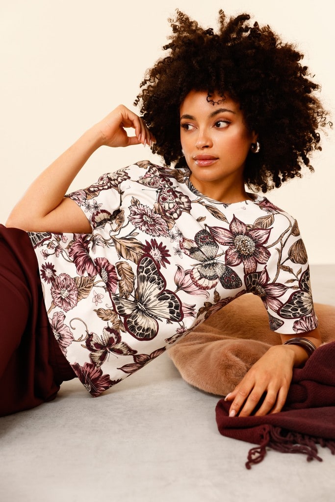 T-Shirt mit Blumenmuster