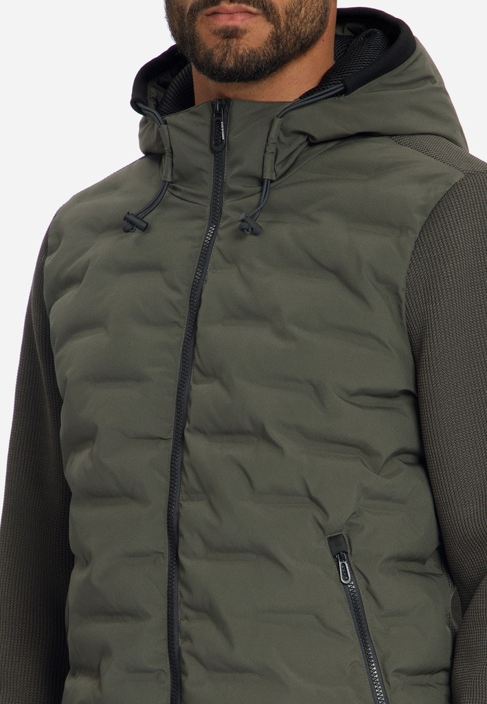 Jacket Short Fit Sealed Hooded Knitted Mix