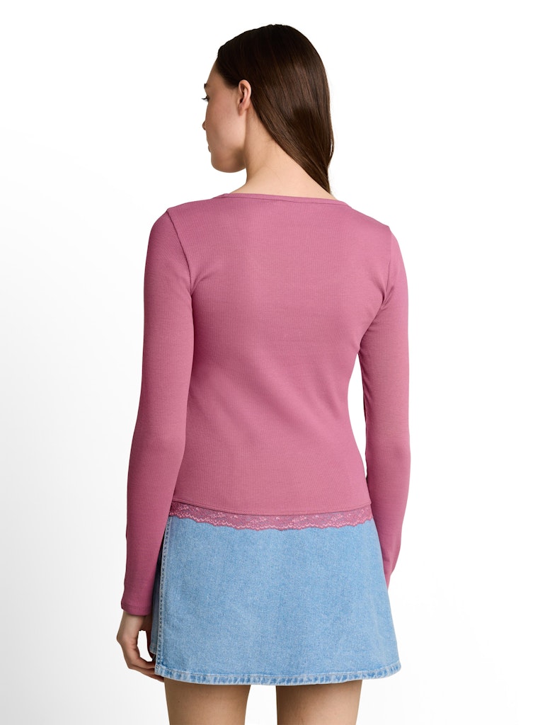 Langarmshirt mit Spitze
