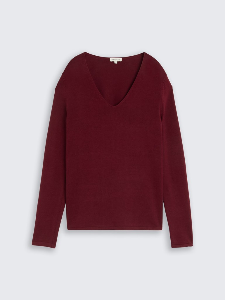 Strickpullover mit V-Ausschnitt
