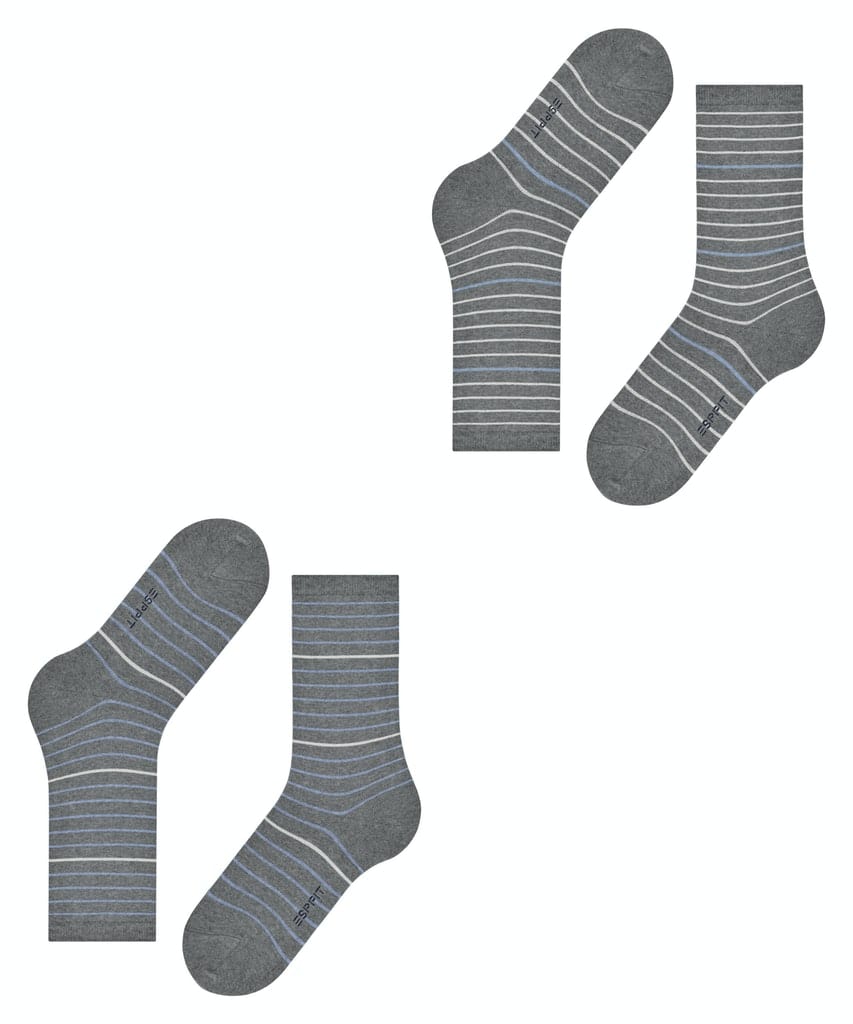 Esprit Fine Stripe 2-Pack Damen Socken