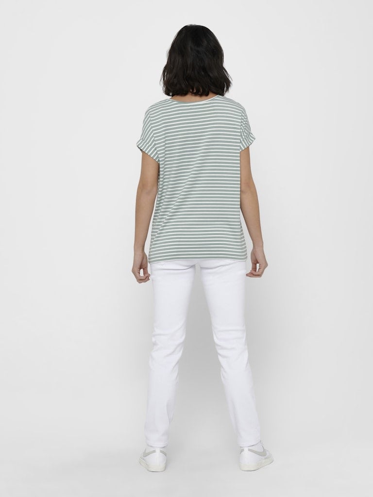 ONLMOSTER STRIPE S/S O-NECK TOP JRS NOOS