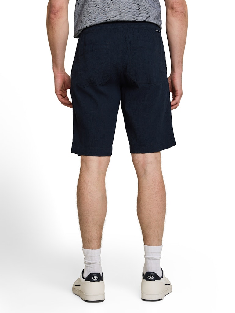 Seersucker Shorts mit elastischem Bund