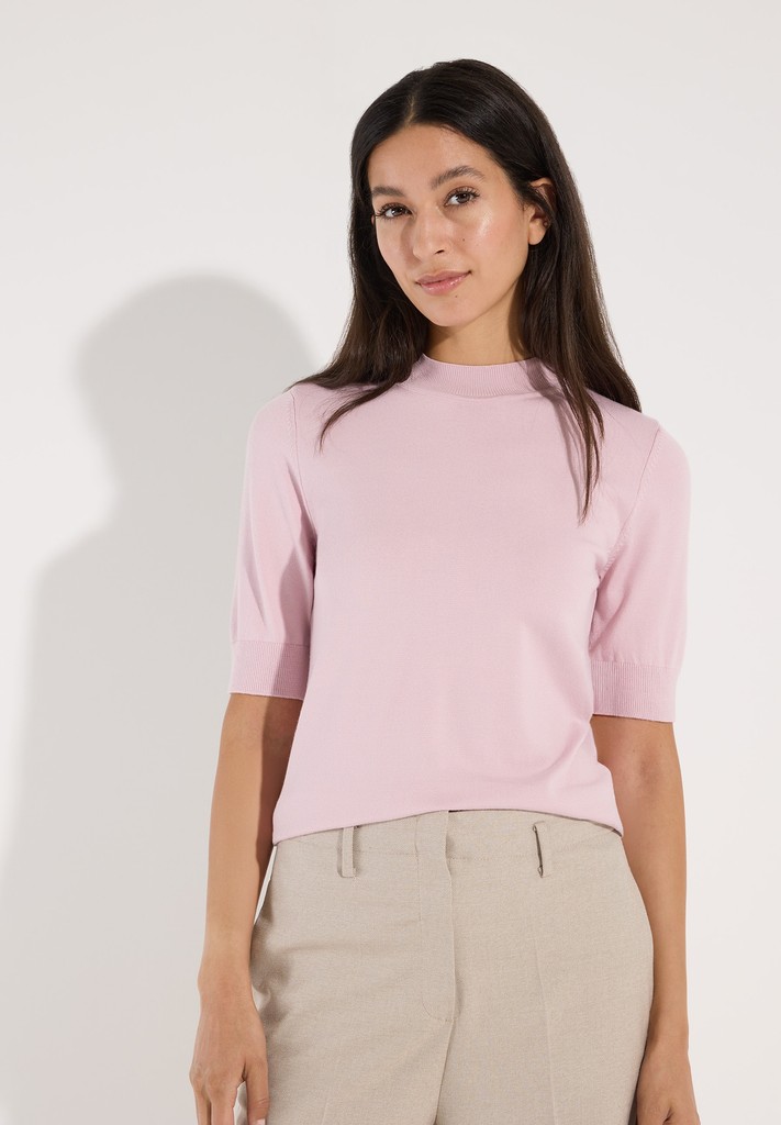 Turtleneck-Pullover mit kurzen Ärmeln