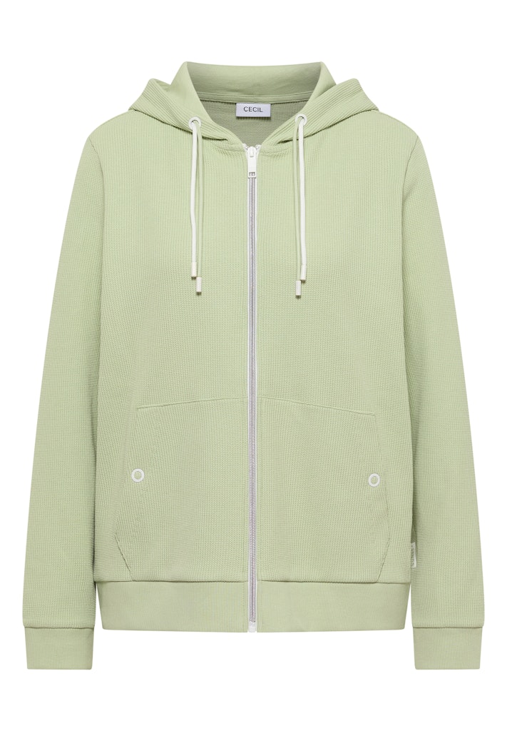 Langarm Jacke mit Kapuze und Struktur