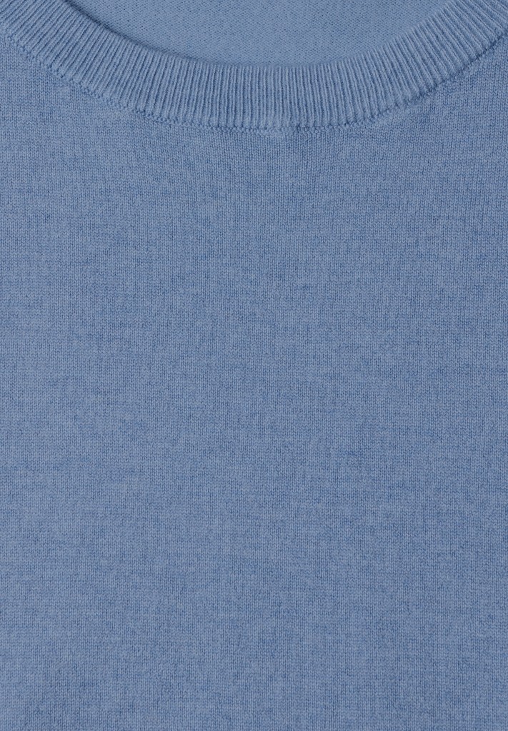Kurzarm Pullover mit Rundhals in Unifarbe