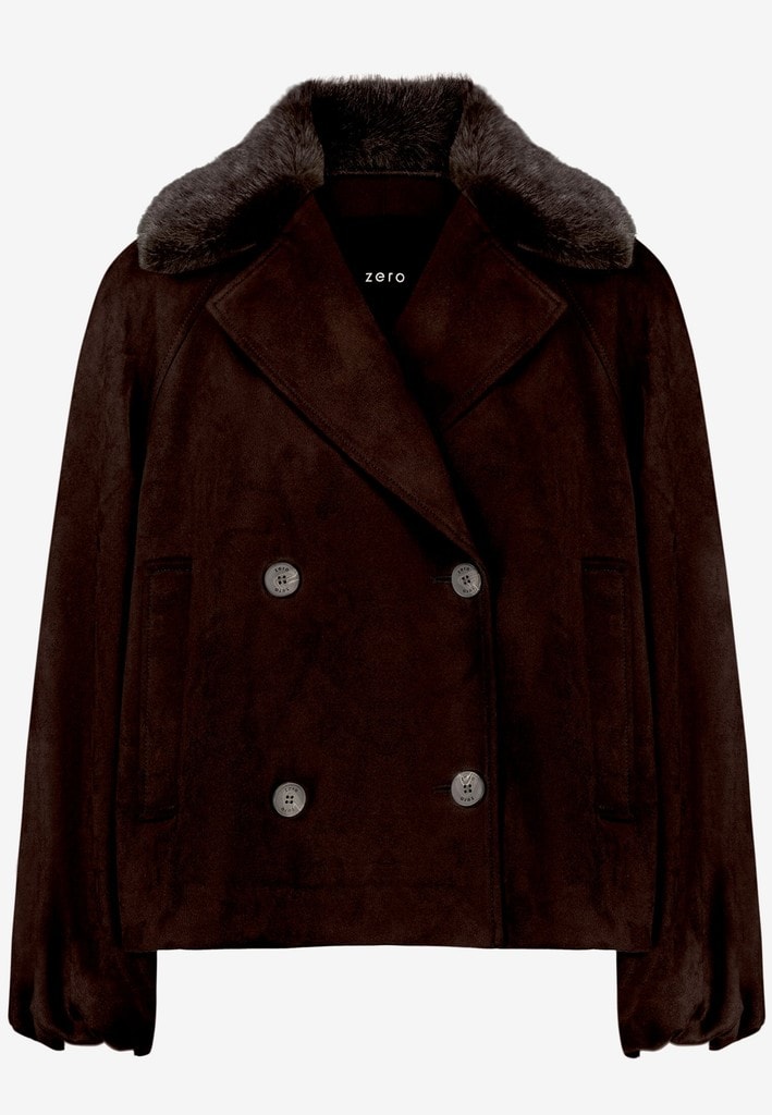 Jacke in Velourslederoptik
