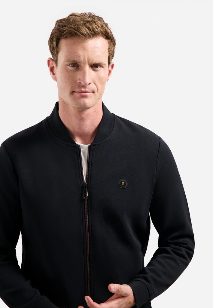 Sweater Full Zipper Pique Bomber