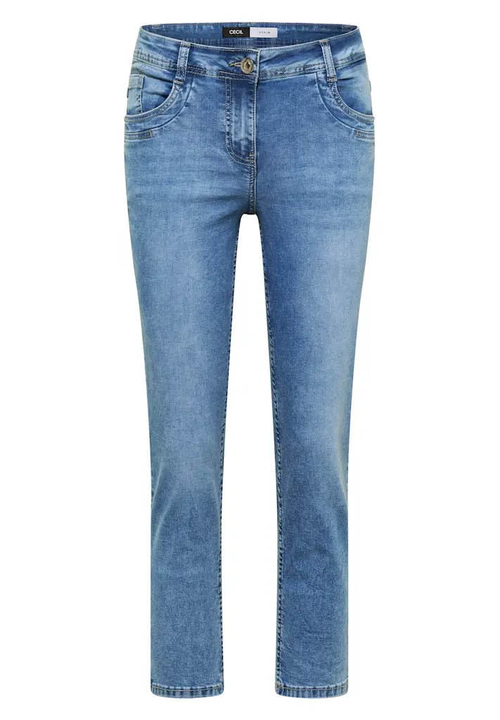 Mid Waist Slim Leg Jeans im Casual Fit
