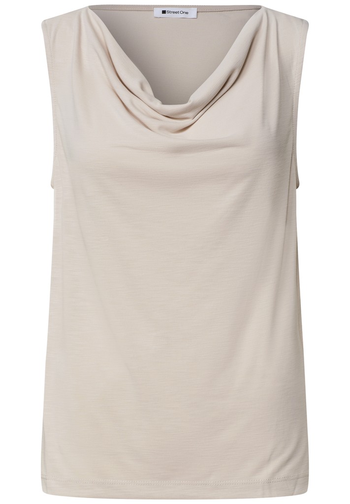 Silk-Look Top mit Wasserfall-Ausschnitt