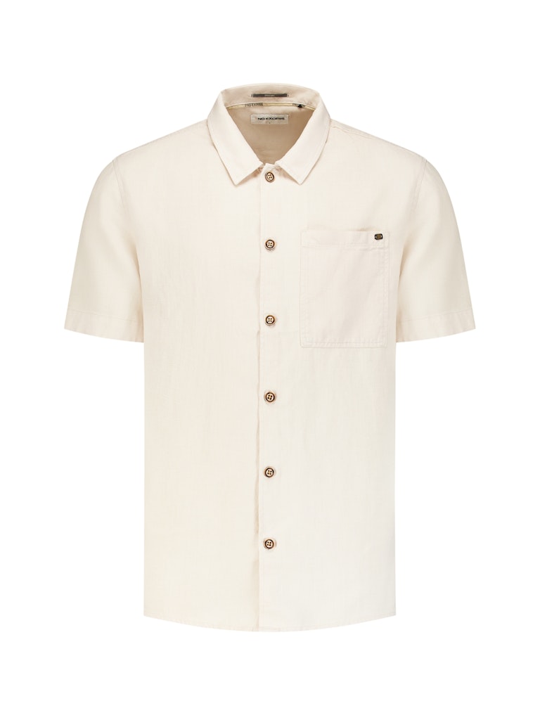 Shirt Short Sleeve With Linen, Garment Dyed