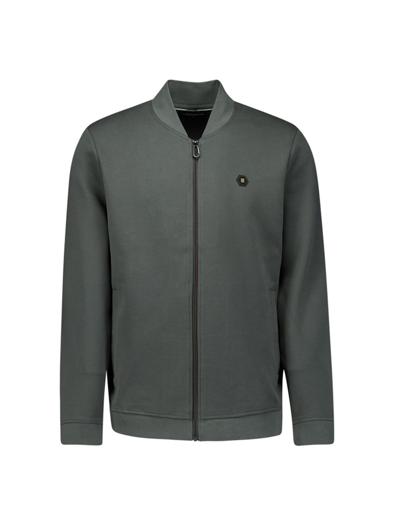 Sweater Full Zipper Pique Bomber