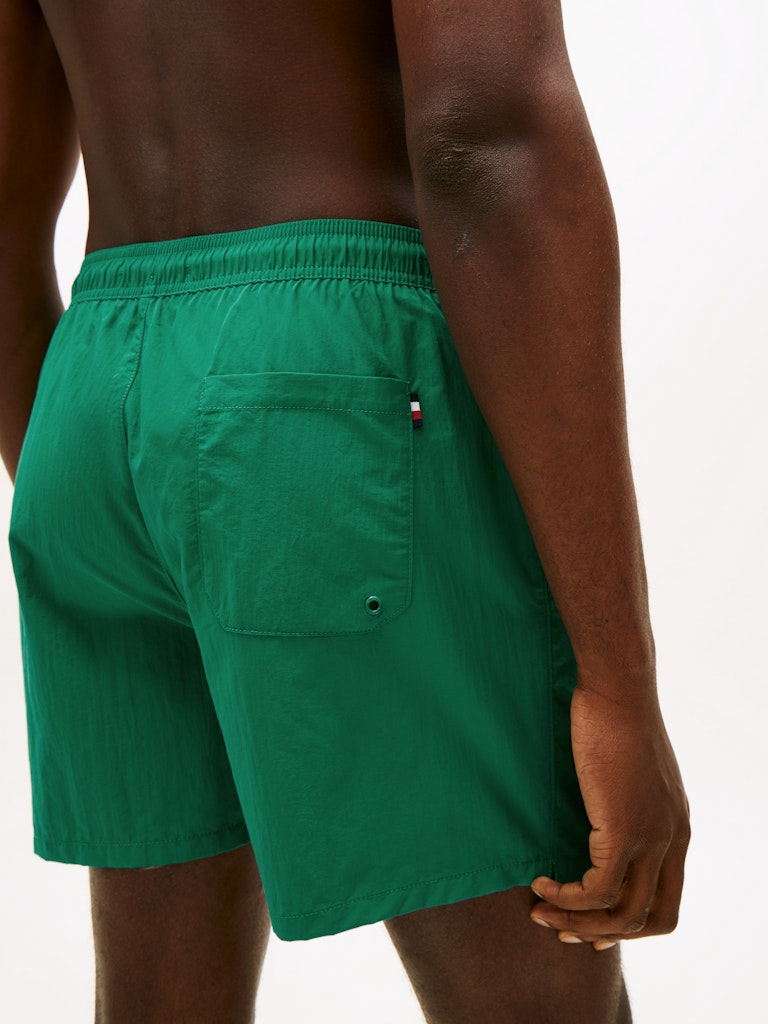 Flag Embroidery Mid Length Swim Shorts