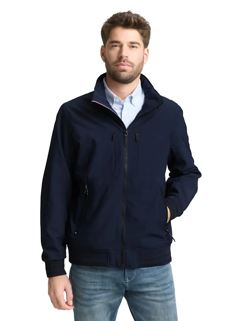 Blouson Jacke mit verstaubarer Kapuze