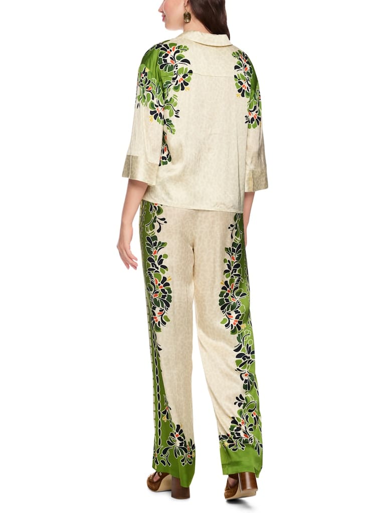 Bluse mit Leo-Hibiskus-Print