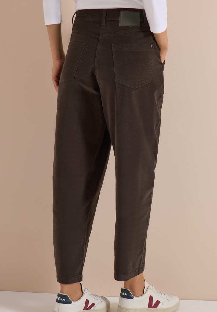 Mid Waist Barrel Leg Hose im Casual Fit