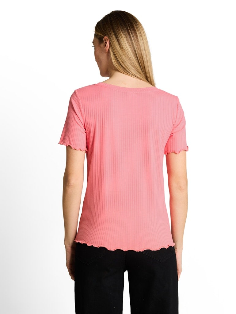 T-Shirt mit Rippstruktur