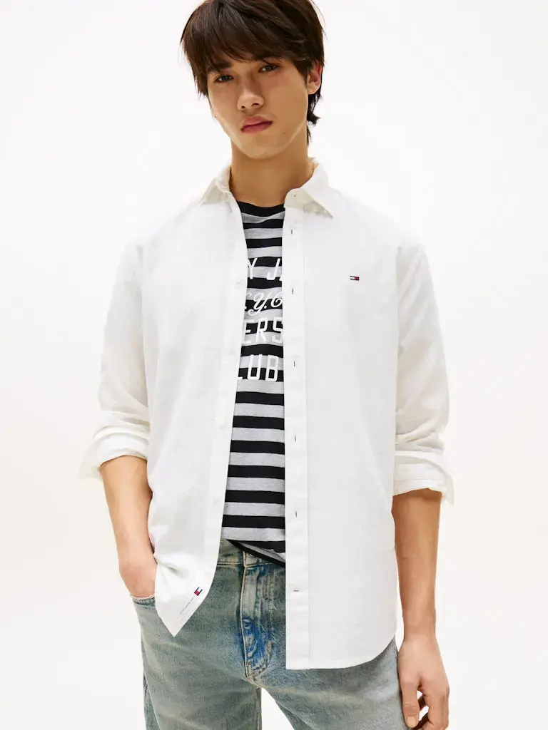 TJM REG LINEN BLEND LS SHIRT EXT