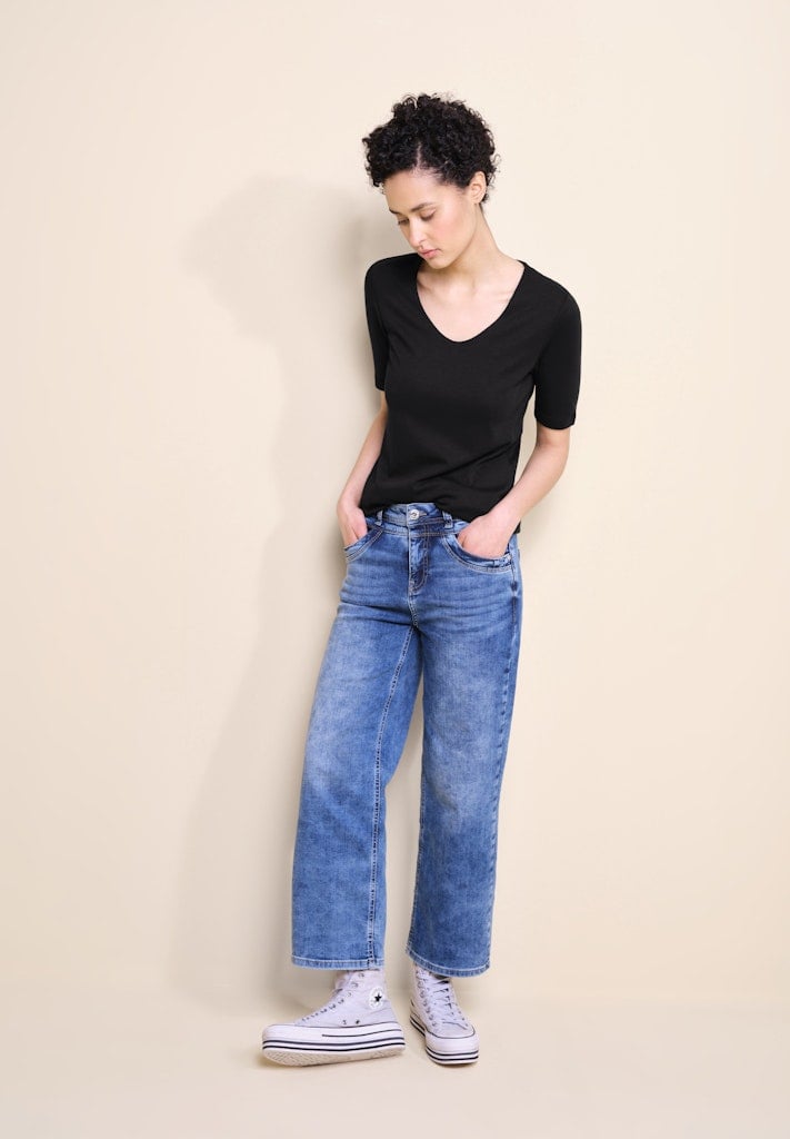 Basic T-Shirt mit blickdichter Front