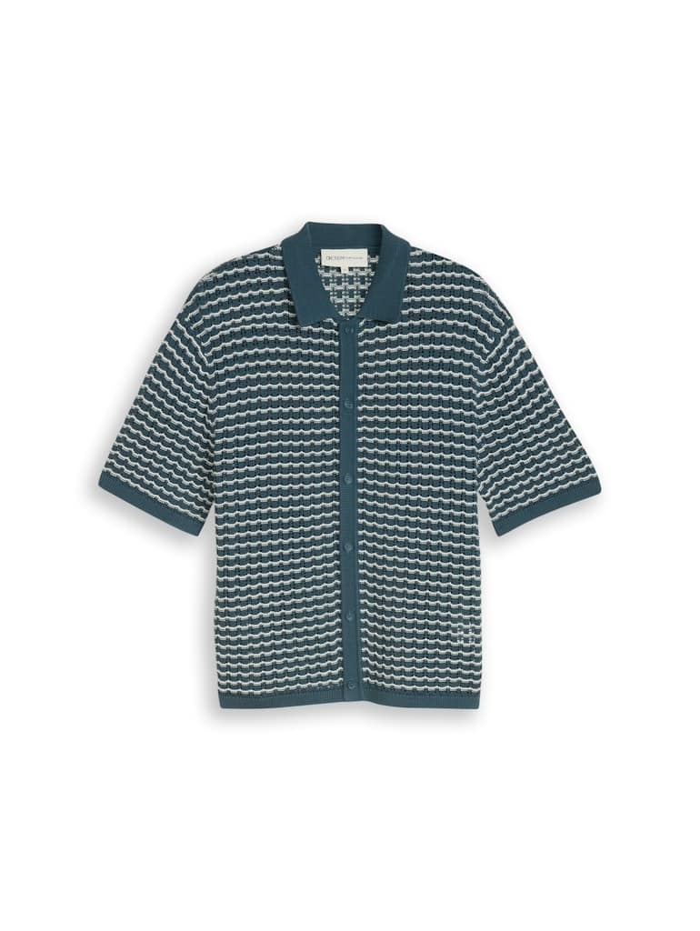 Strick-Poloshirt mit Lochmuster