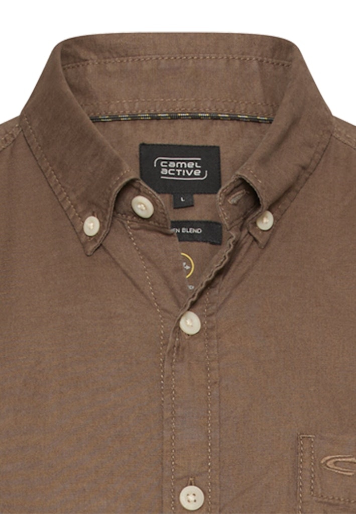 Kurzarmhemd aus Leinenmix