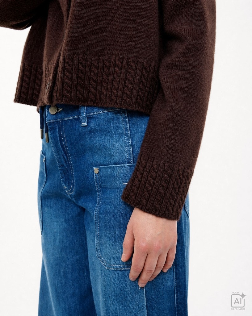 Raglan Cardigan Cable hem