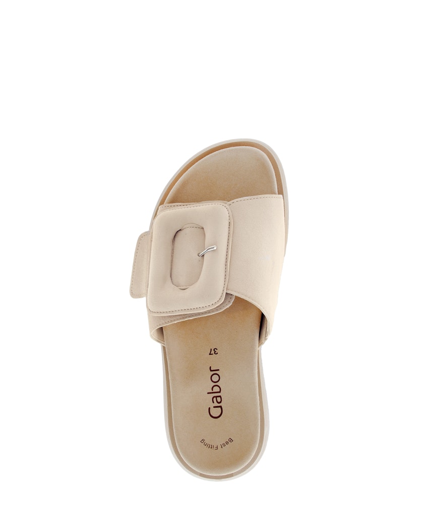 Pantoletten Rauleder beige