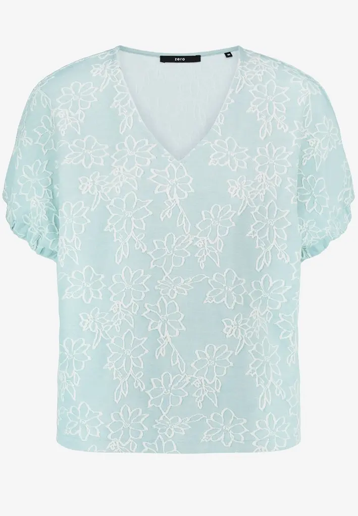 Shirt mit Blumen-Stickerei