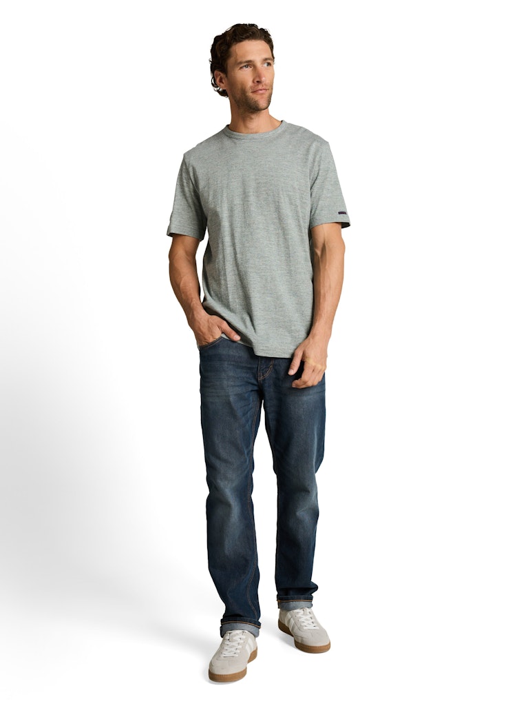 T-Shirt in Melange-Optik