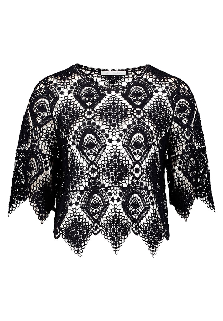 Lochstrick-Pullover