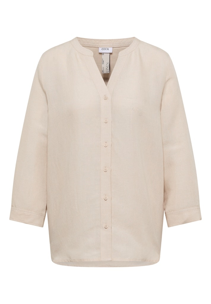 3/4-Arm Bluse aus Leinenmix