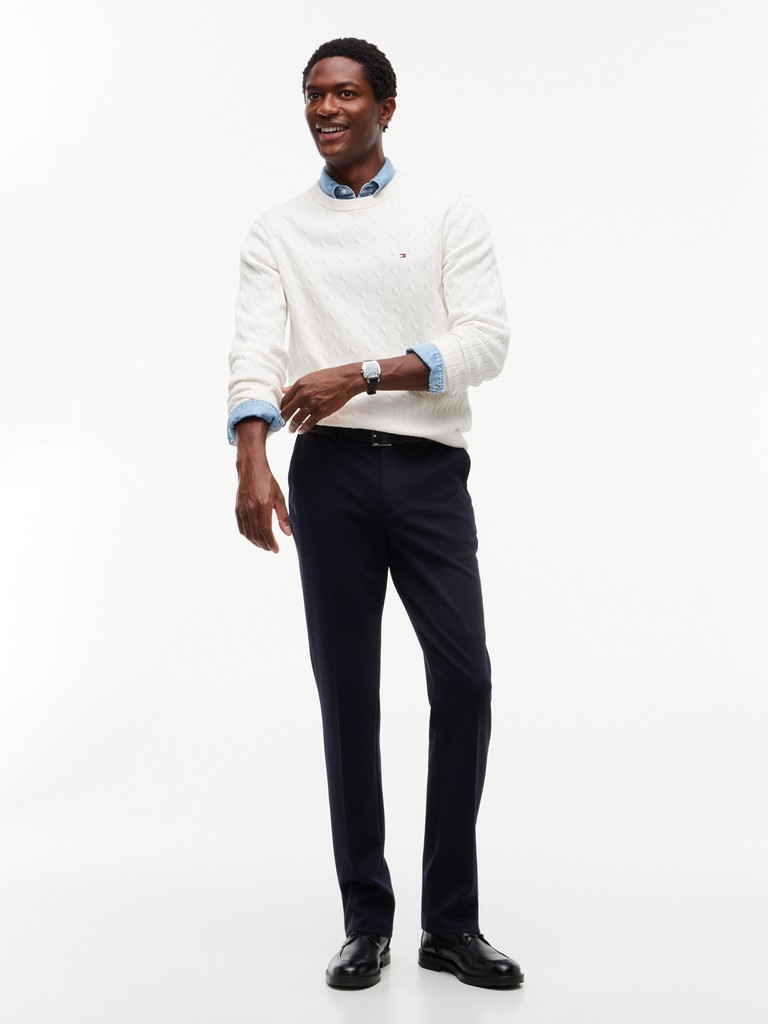 CLASSIC COTTON CABLE CREW NECK