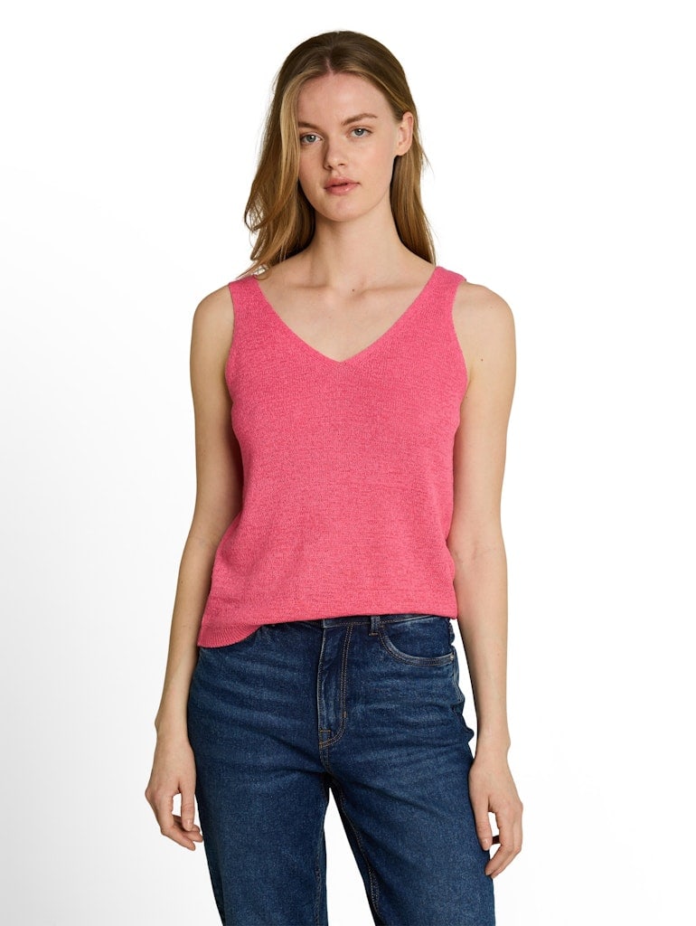 Relaxed Fit Stricktop mit V-Ausschnitt