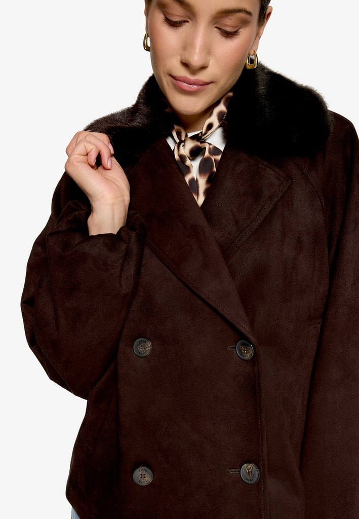 Jacke in Velourslederoptik