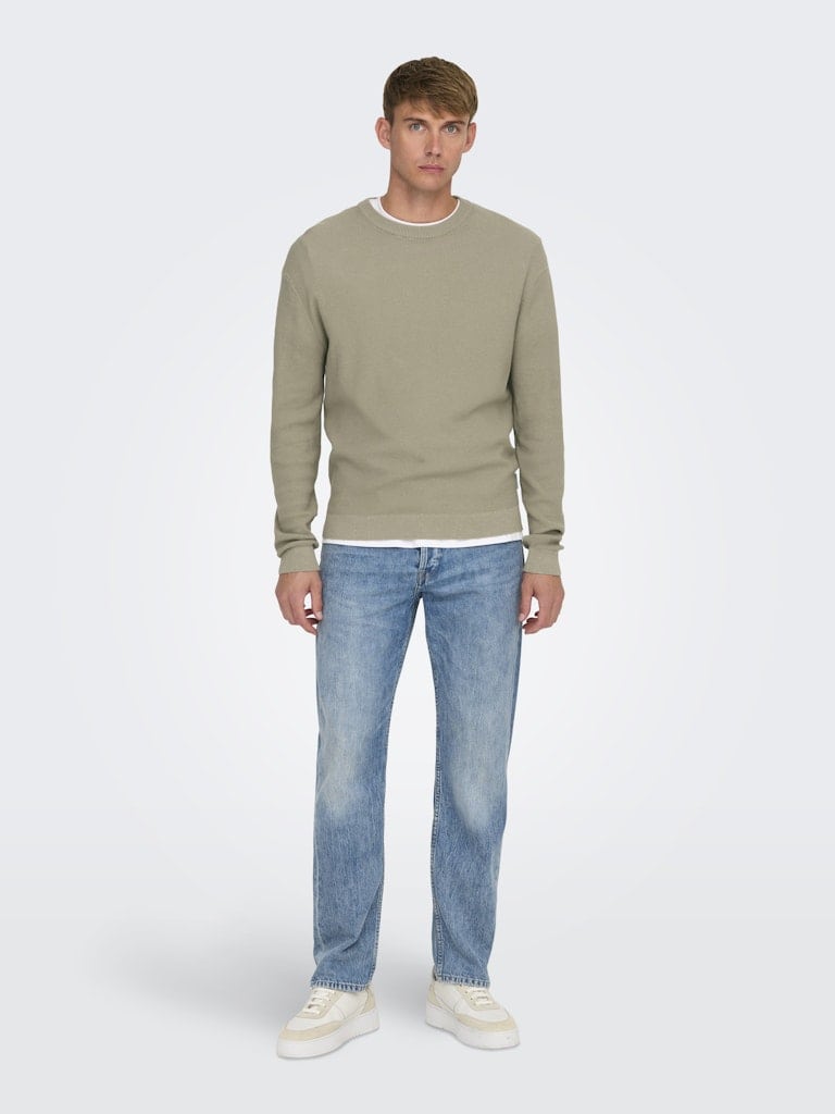 ONSTONY RLX 12 LS WAFFLE CREW KNIT NOOS