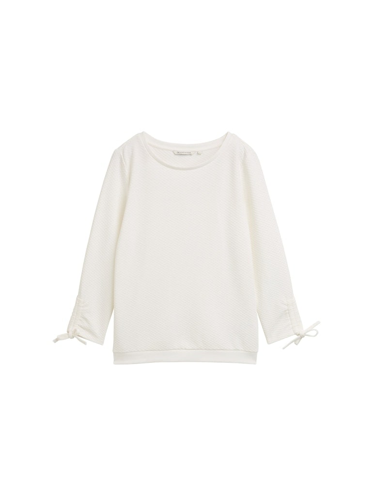 Slim Fit Sweatshirt mit Raffärmeln