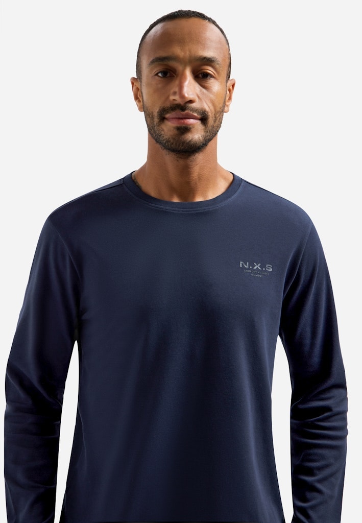T-Shirt Long Sleeve Crewneck Solid Heavy Interlock